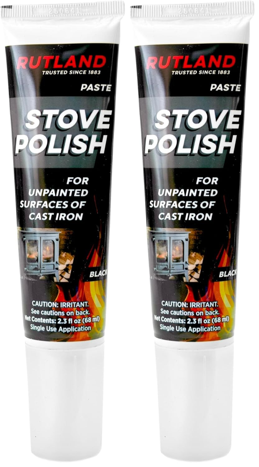 Rutland Stove Polish Paste for Cast Iron and Steel – Triple Wax Blend Restores