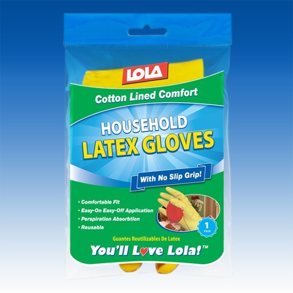 LOLA Household Latex Gloves, 1 Pair