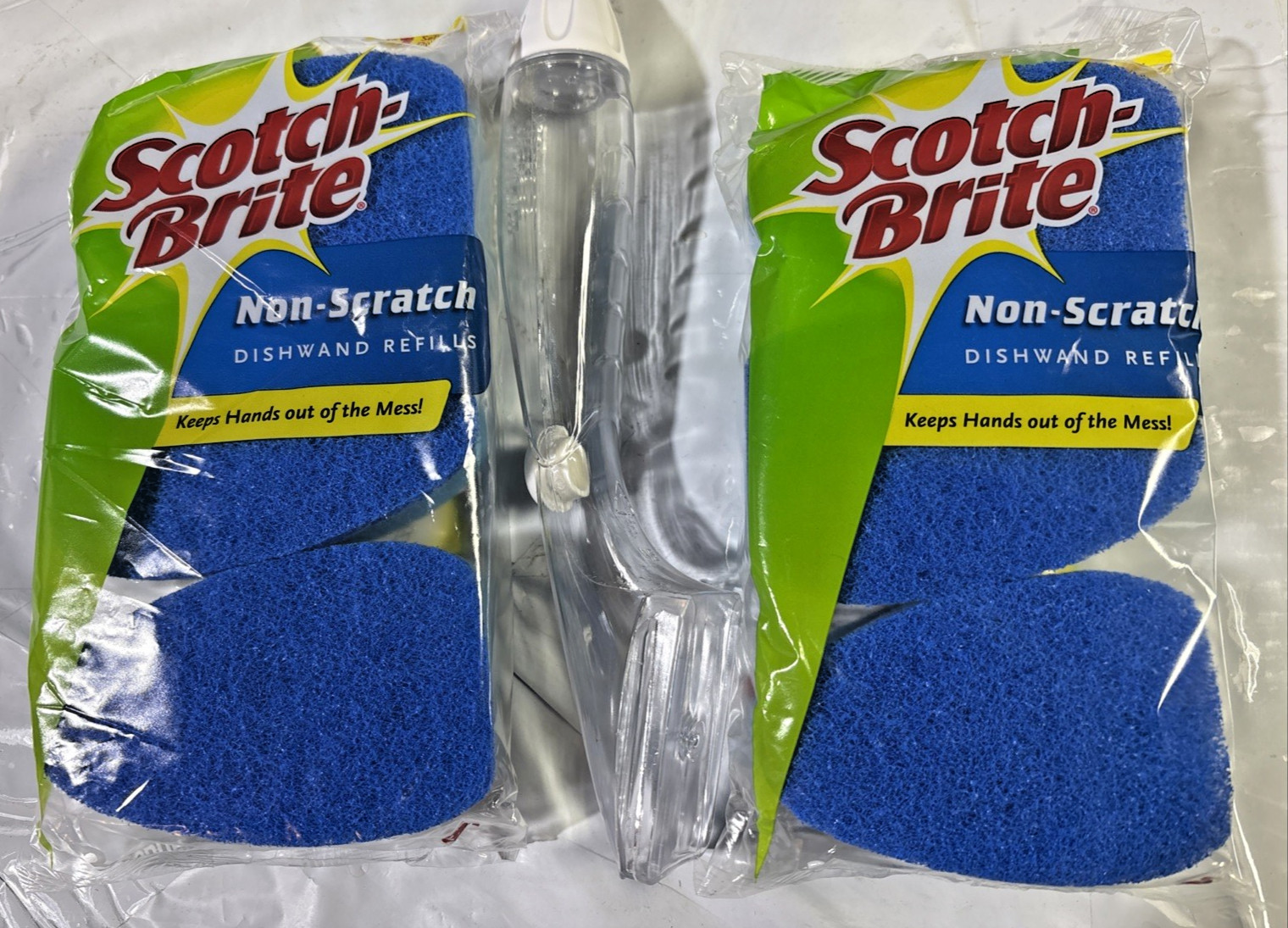 Scotch-Brite Non-Scratch Dishwand 1 Wand & 6 Refill Pads Lot-Closeout