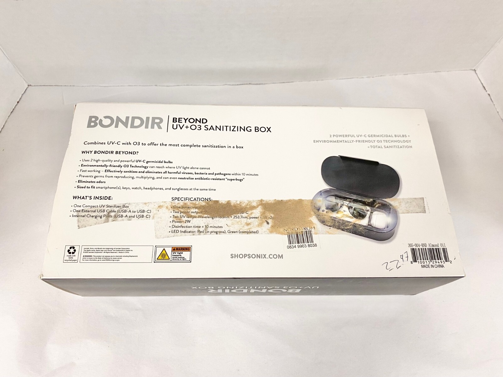 BONDIR Beyond UV + O3 Sanitizer Box Universal Charger UV & Ozone Disinfector NEW