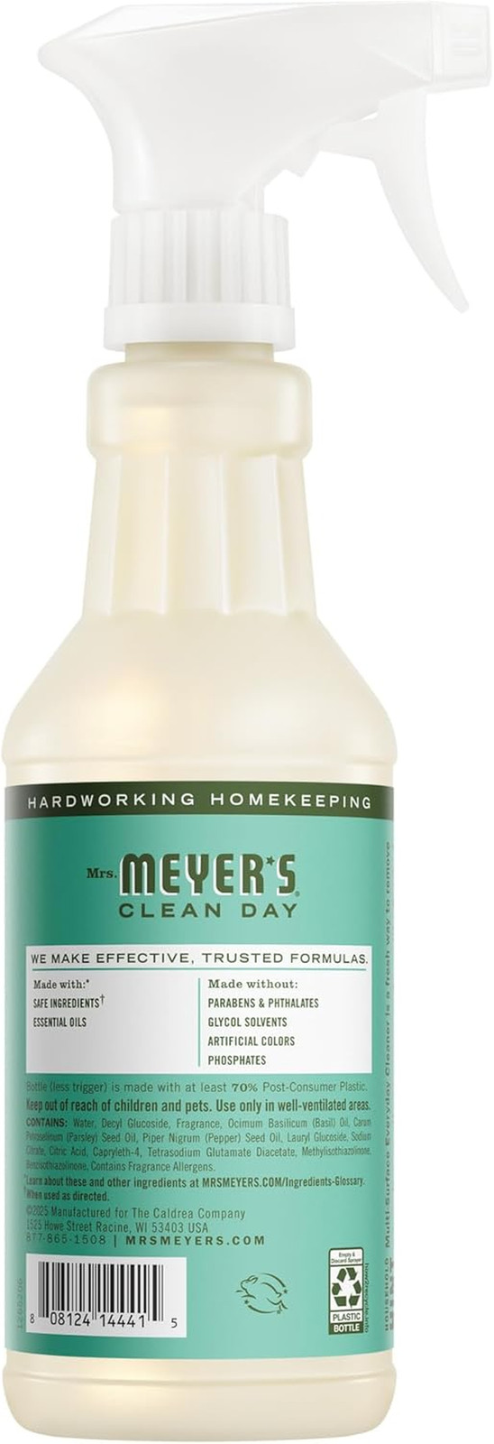 MRS. MEYER’S CLEAN DAY Multi-Surface Everyday Cleaner, Basil Scent, 16 Fl Oz Bot