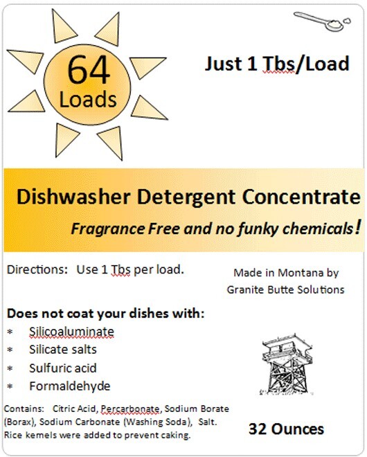 Dishwasher Detergent Concentrate – No artificial scents; Great on Stains