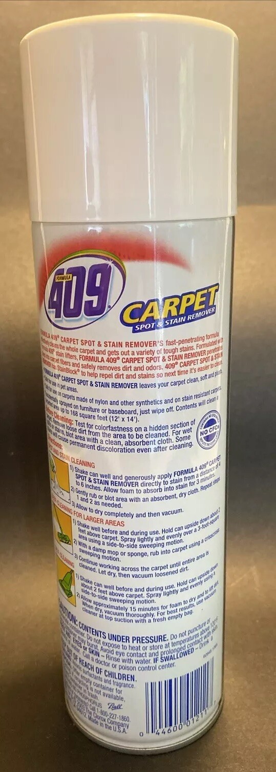 Formula 409 Carpet Cleaner Spray, Aerosol Can, 22 Oz Can Weighs 20 oz.