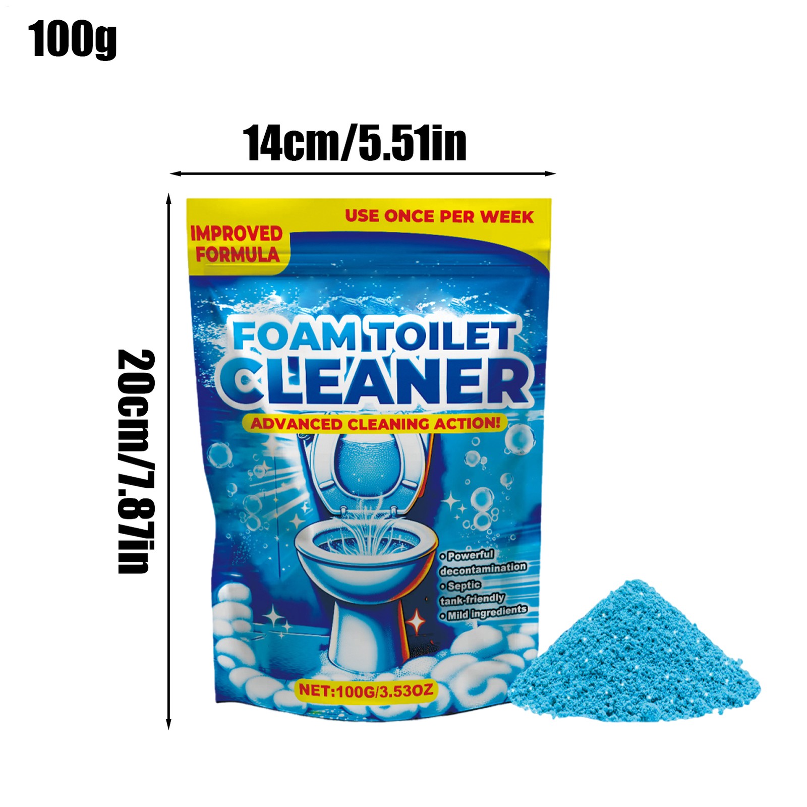 Splash Foam Toilet Bowl Stains Cleaner Powder Remove Odors and Stains-