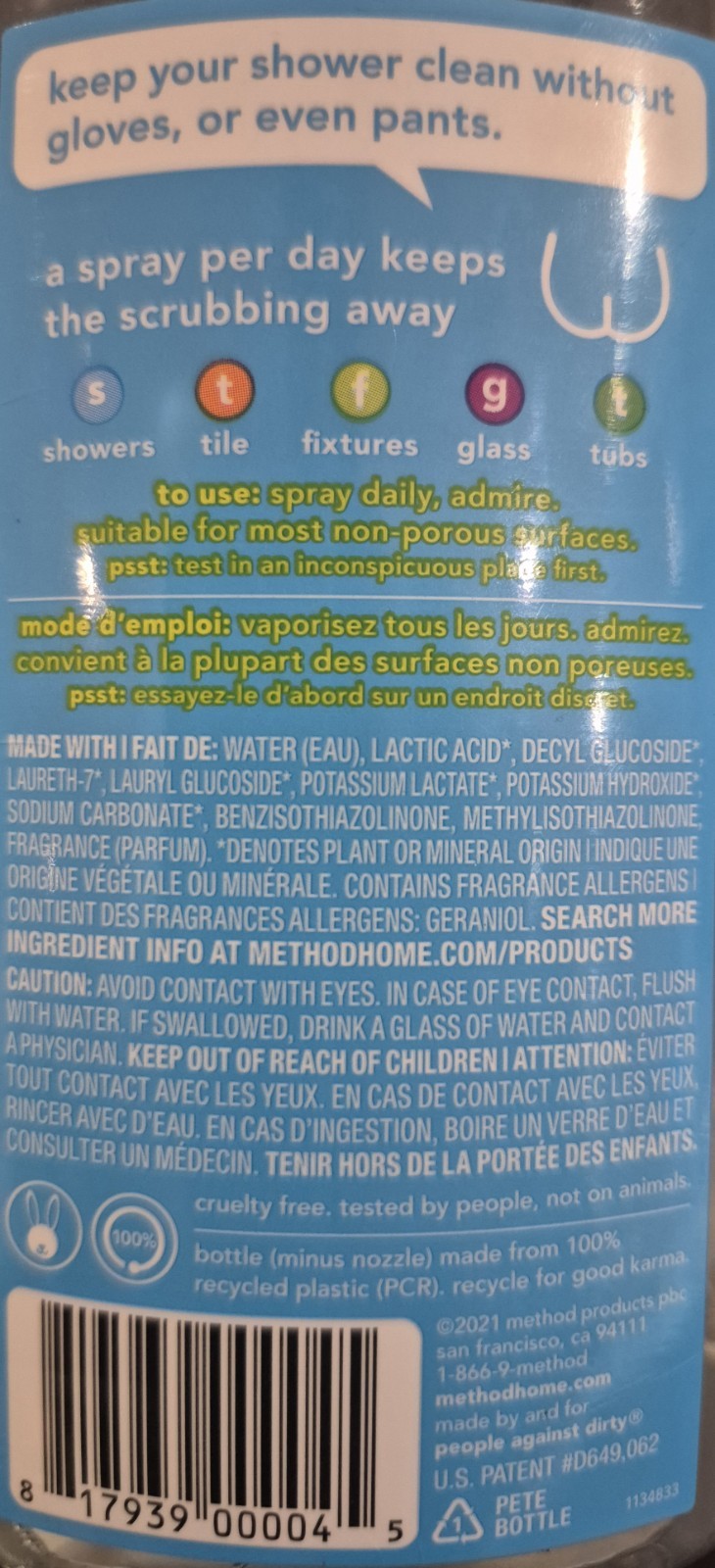 4X Method Daily Shower Spray Cleaner No Rinse Plant Based Ylang Ylang 28 fl oz