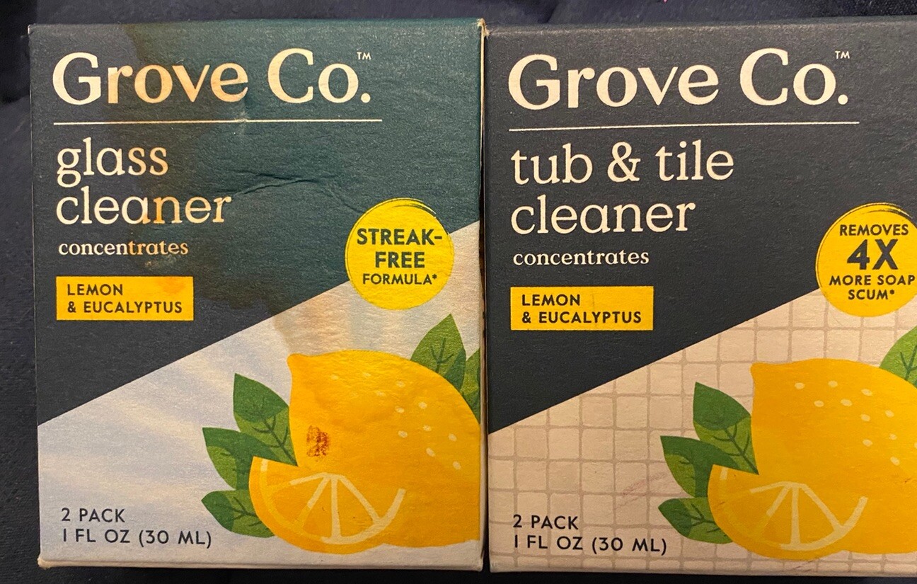 Lot 2 Grove co. Glass Cleaner & Tub / Tile Lemon Eucalyptus Concentrates
