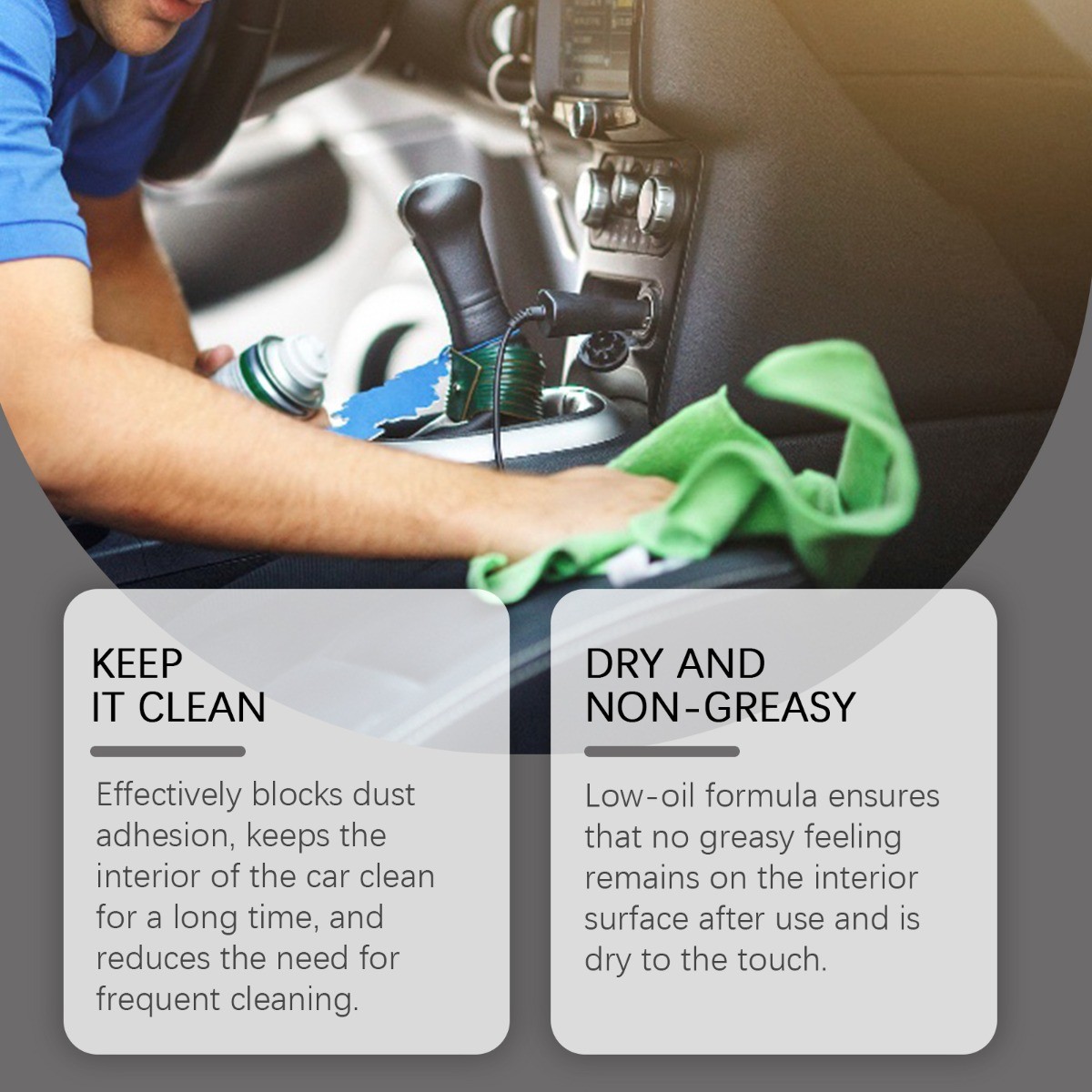 Dashboard Leather Polish Cleaner Anti-Dust UV Protection for Car Interior