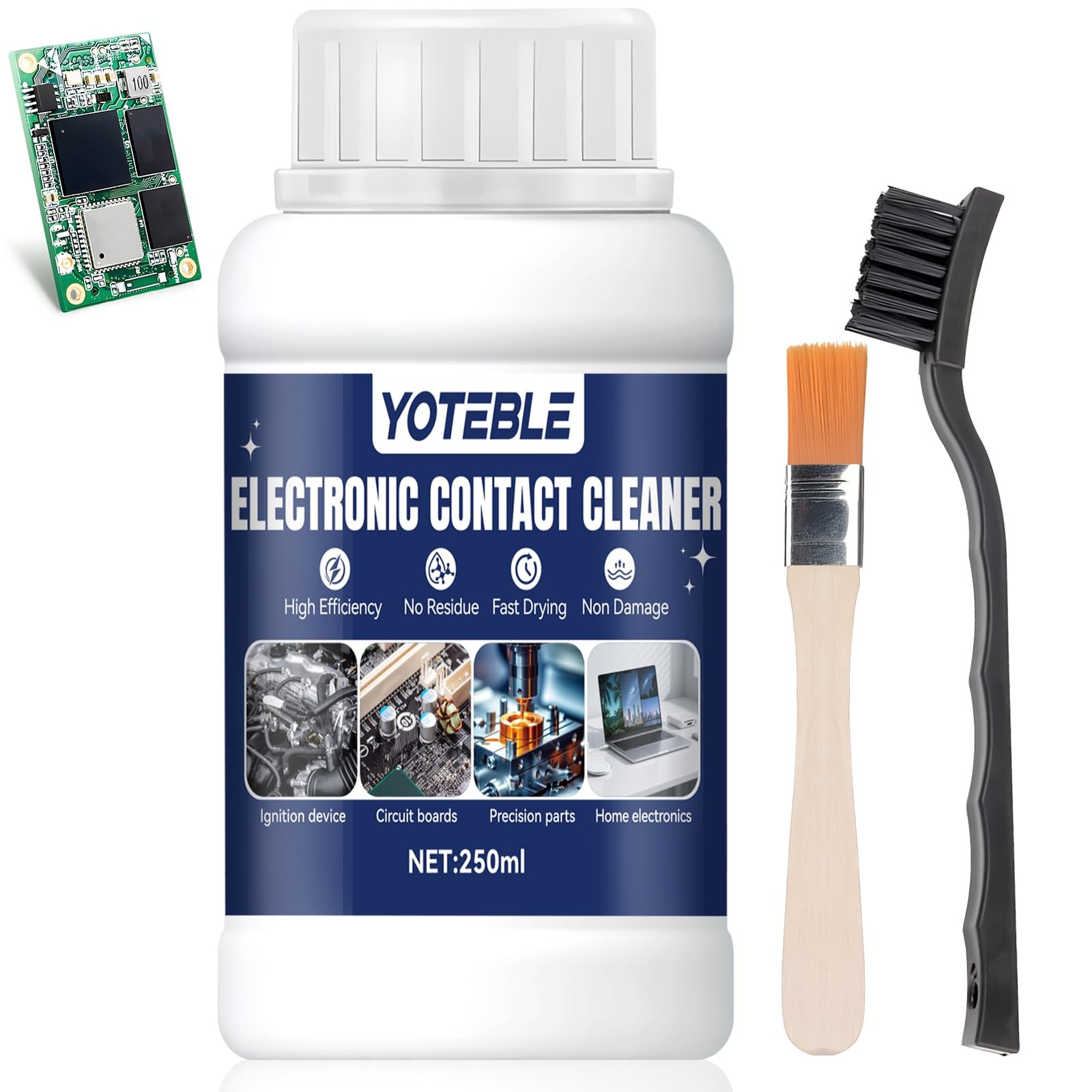 250 ML Electronic Contact Cleaner, Electrical Cleaner with 2 Cleaning Brushs,…