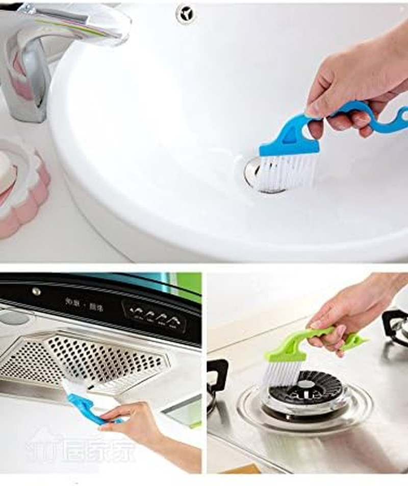 2Pcs Hand-Held Groove Gap Cleaning Tools Door Window Track Kitchen Cleaning Brus