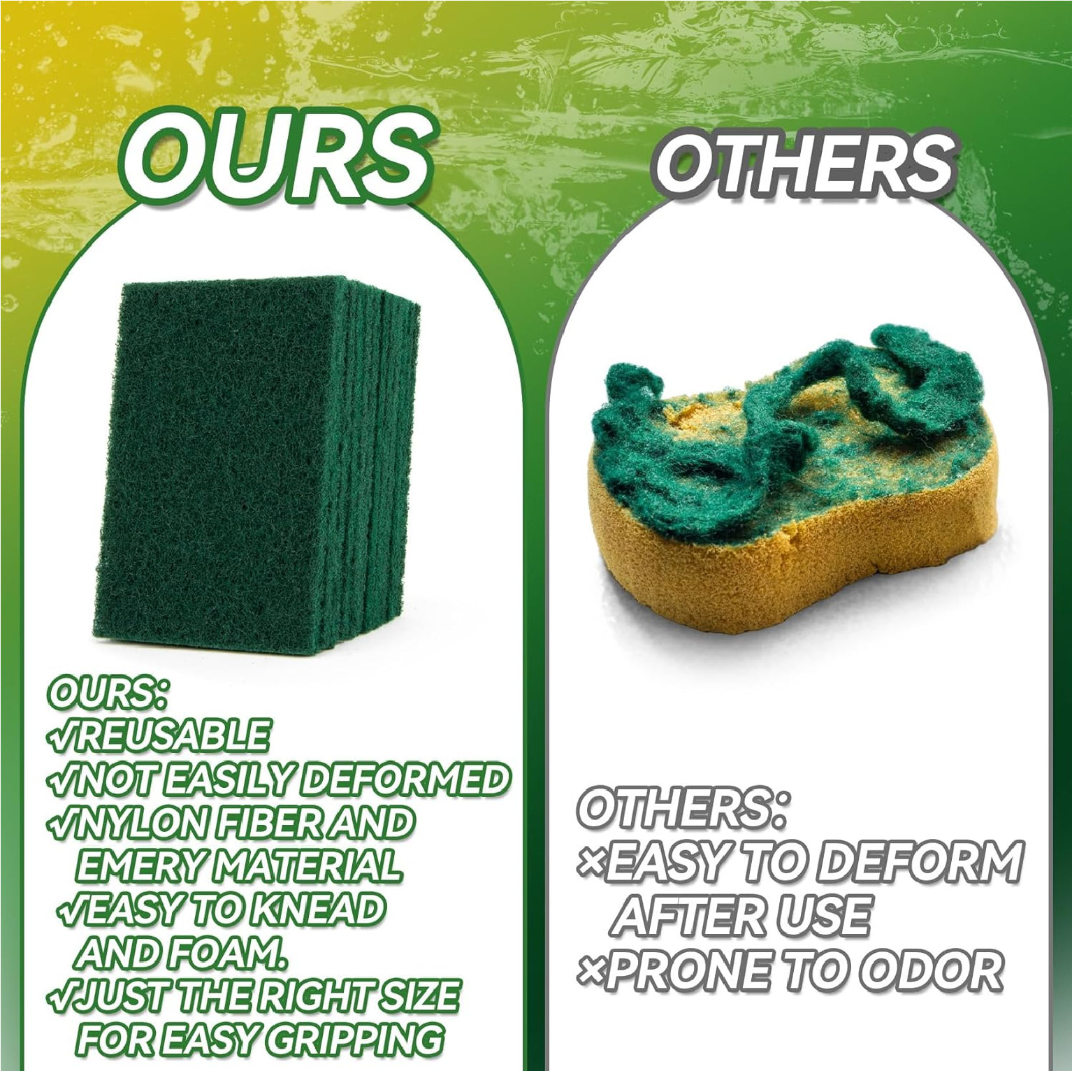 MAQIHAN Heavy Duty Scouring Pad – 10PCS Scouring Pads for Heavy Duty Cleaning