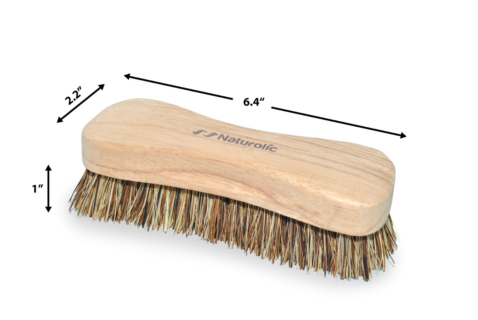 Naturolic All-Natural Wooden Scrub Brush Set | Palmyra Bristle Brush | Set of 2