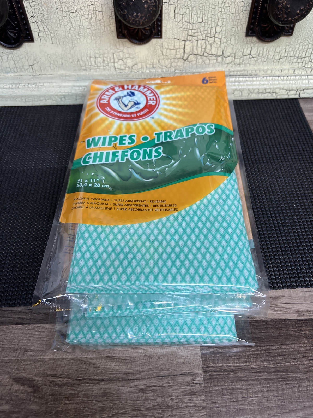 (LOT OF 5 PACKS) Arm & Hammer 6-Pack Non-Woven Fiber Cloth – 30 WIPES TOTAL