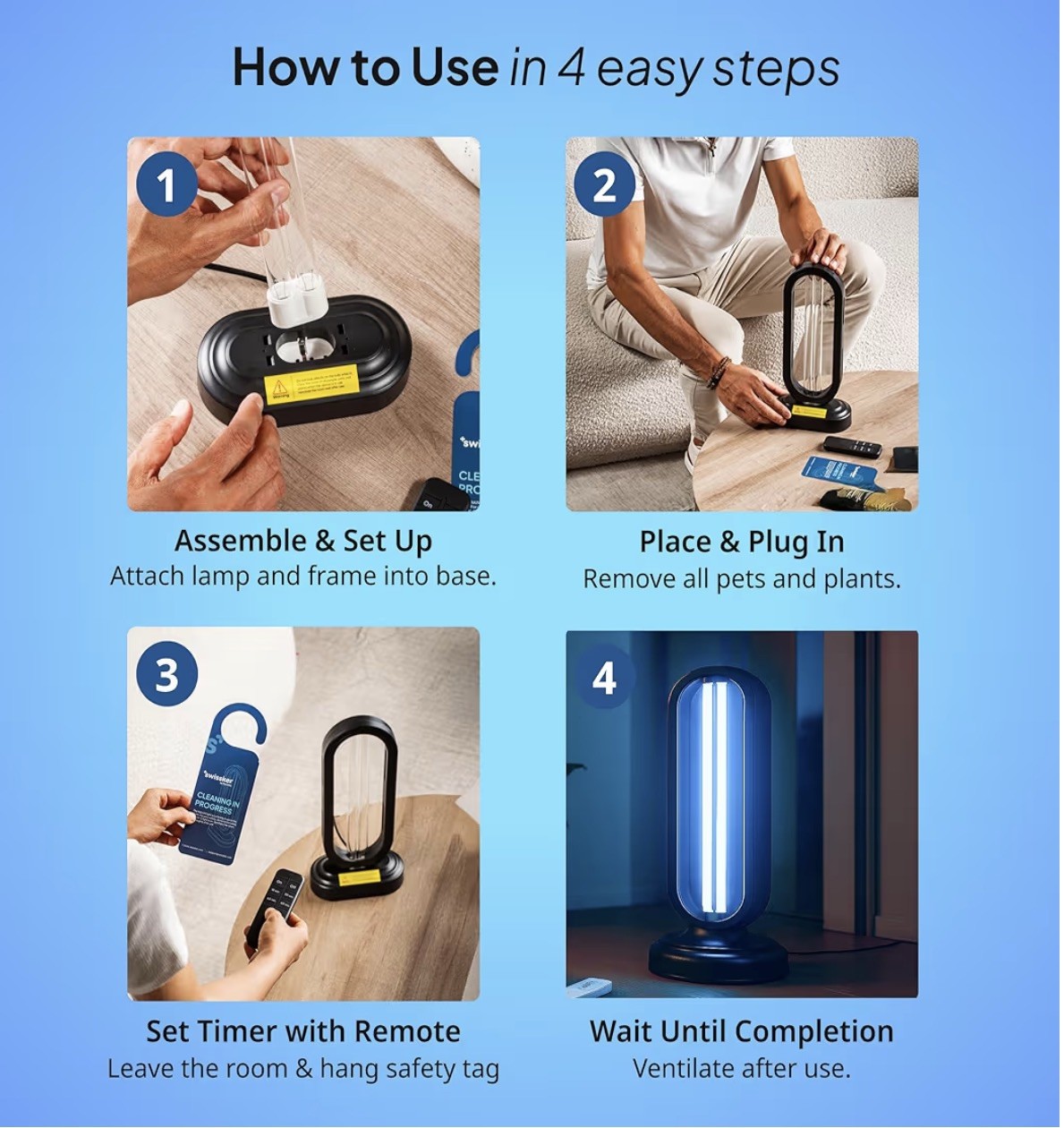 Swissker HaloUV, Mold , Home Disinfection Device, Dust Mites , UV Light Sanit…