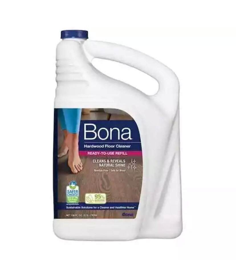Bona Hardwood Floor Cleaner Refill, 128 Fl Oz (Pack of 1), Clear