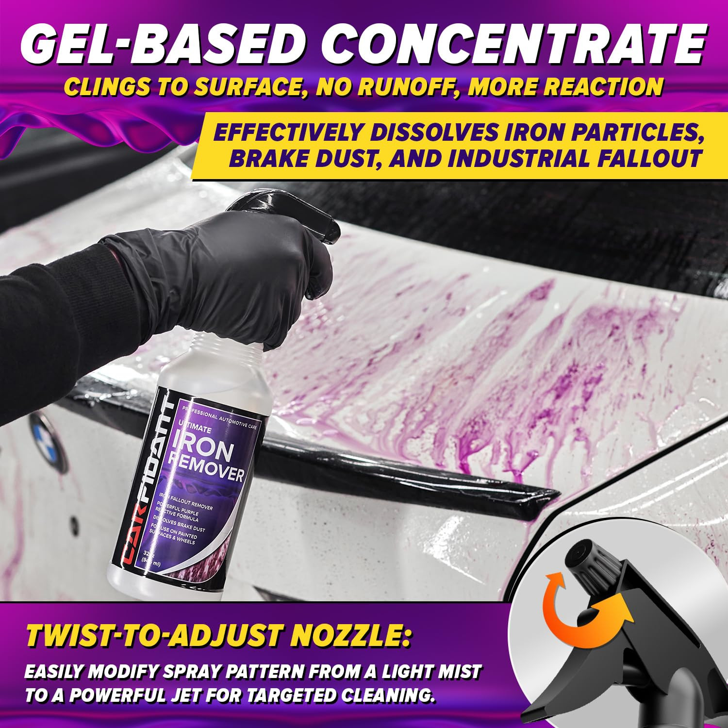 Iron Remover for Car Detailing – Iron Decon Spray, Pulls Out Brake Dust, Rust &