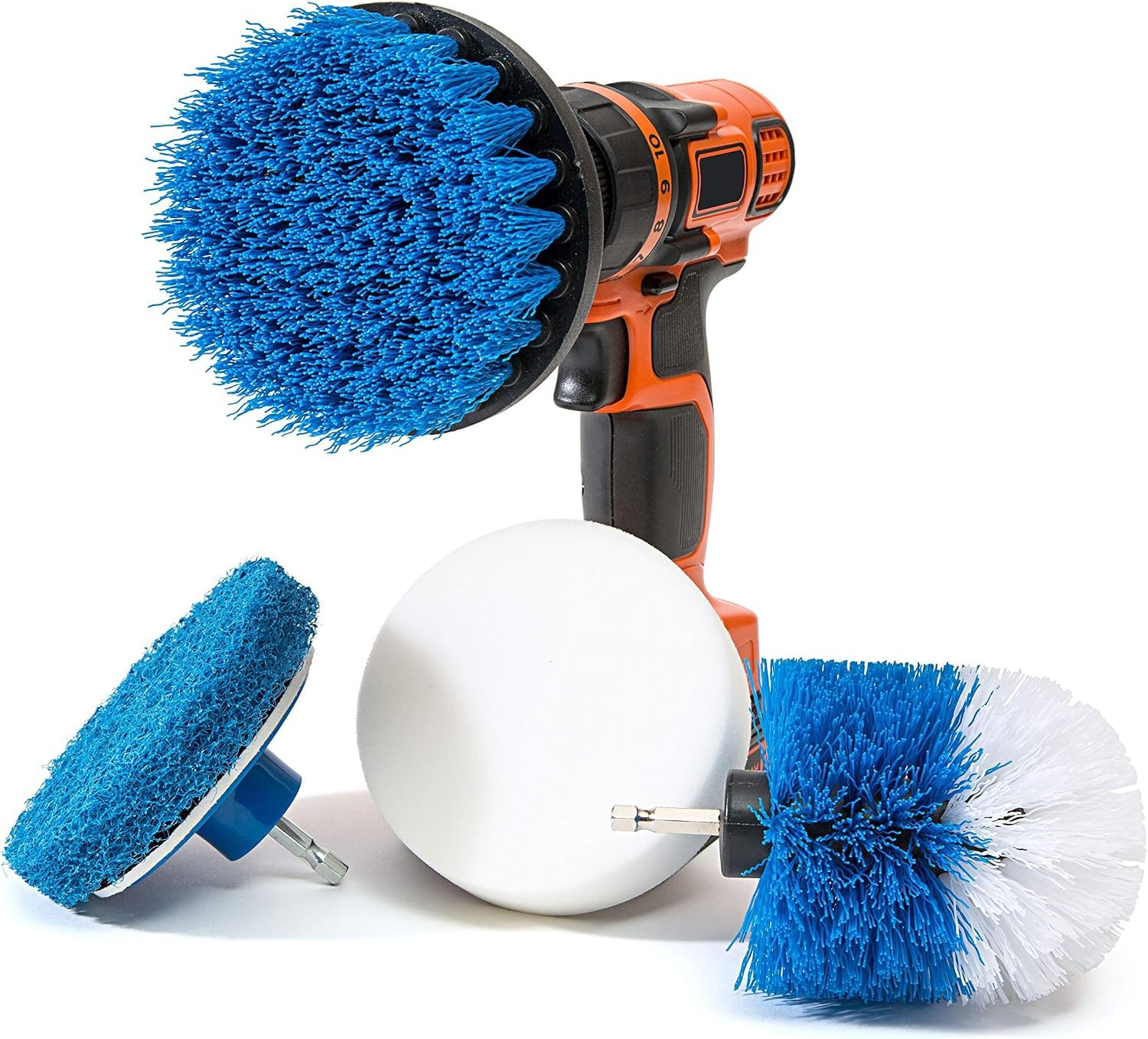 RevoClean Drill Brush Set: 4-Piece Power Scrubber for Tile, Grout, Shower