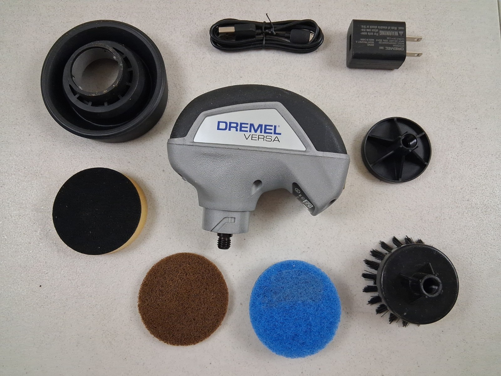 Dremel Versa PC10 Power Scrubber Rechargeable Waterproof Cleaning Sponges Bundle