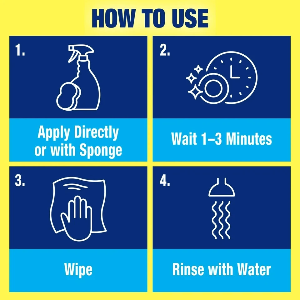Scrub Free Total Bathroom Cleaner with OxiClean Lemon Scent 32oz Powerful Stain