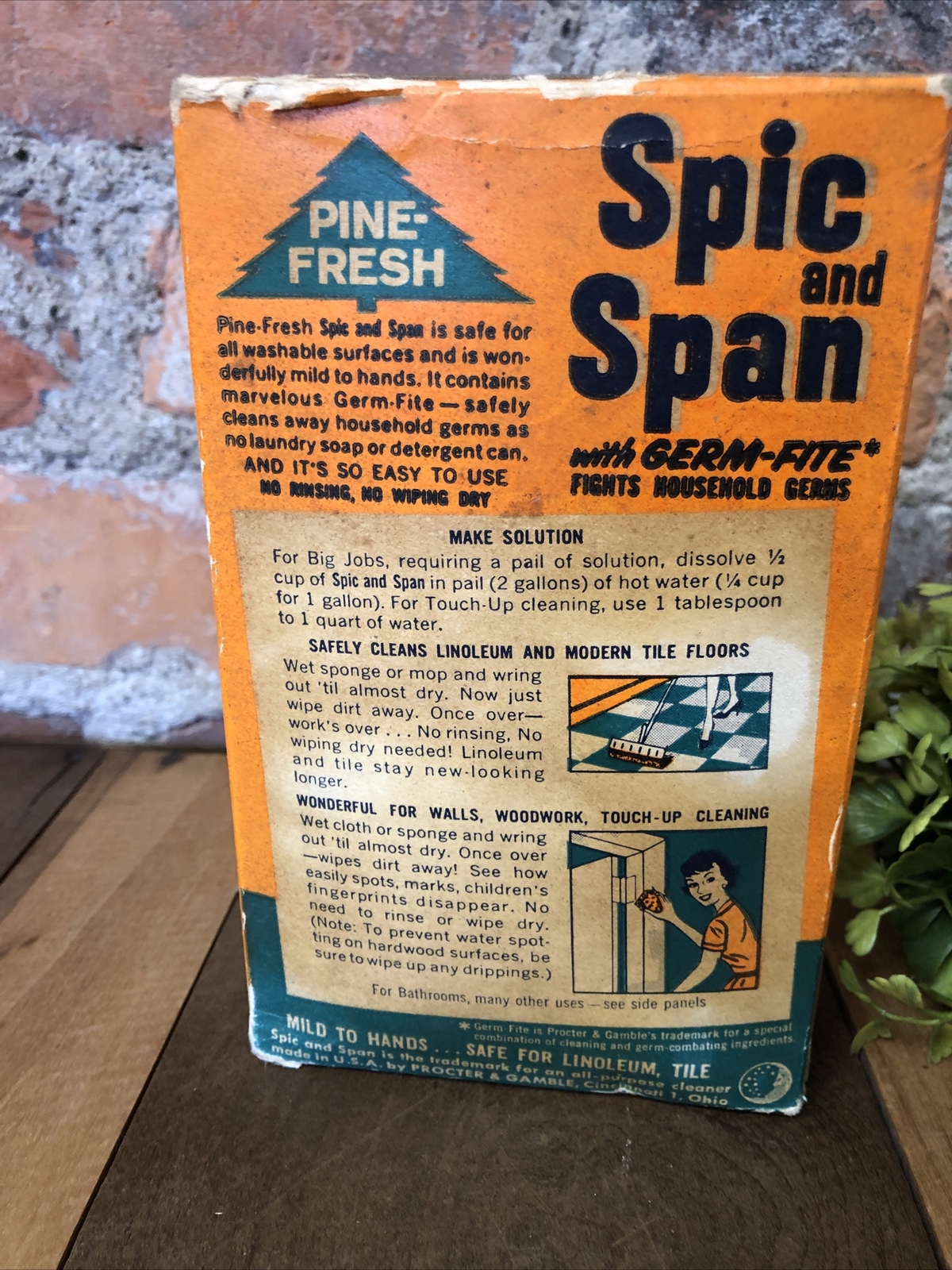 Vintage 50s Sealed SPIC and SPAN Box Soap Powder Cleaner Movie Prop Display