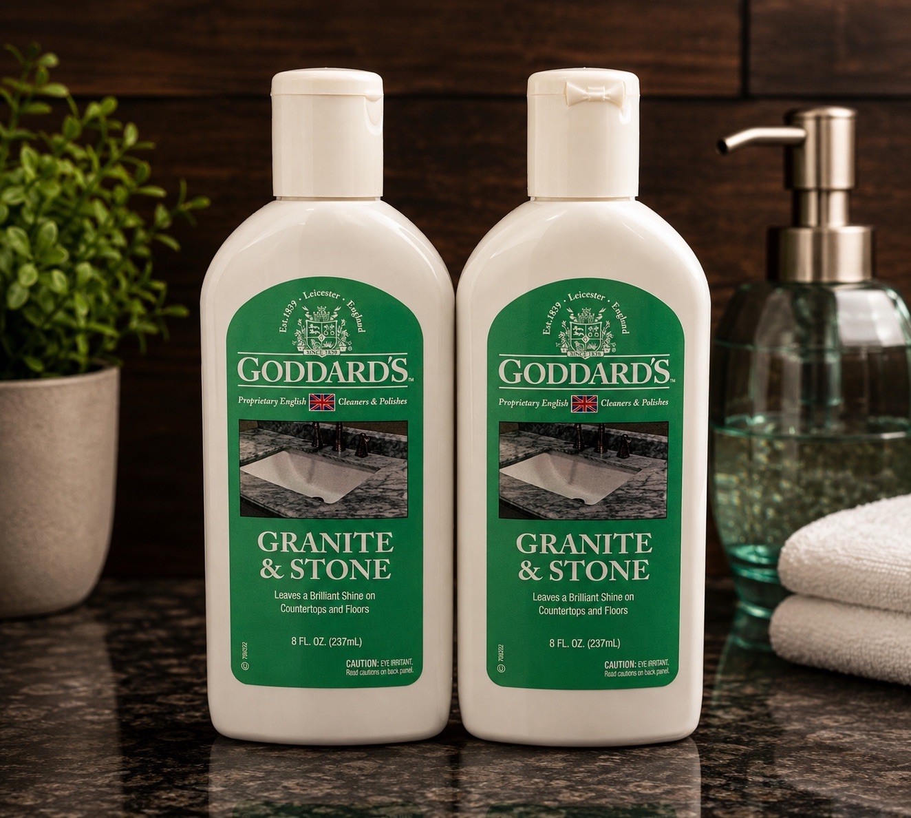 2 Pack Goddard’s Granite & Stone Cleaner Polish For Countertops And Floors 8 oz