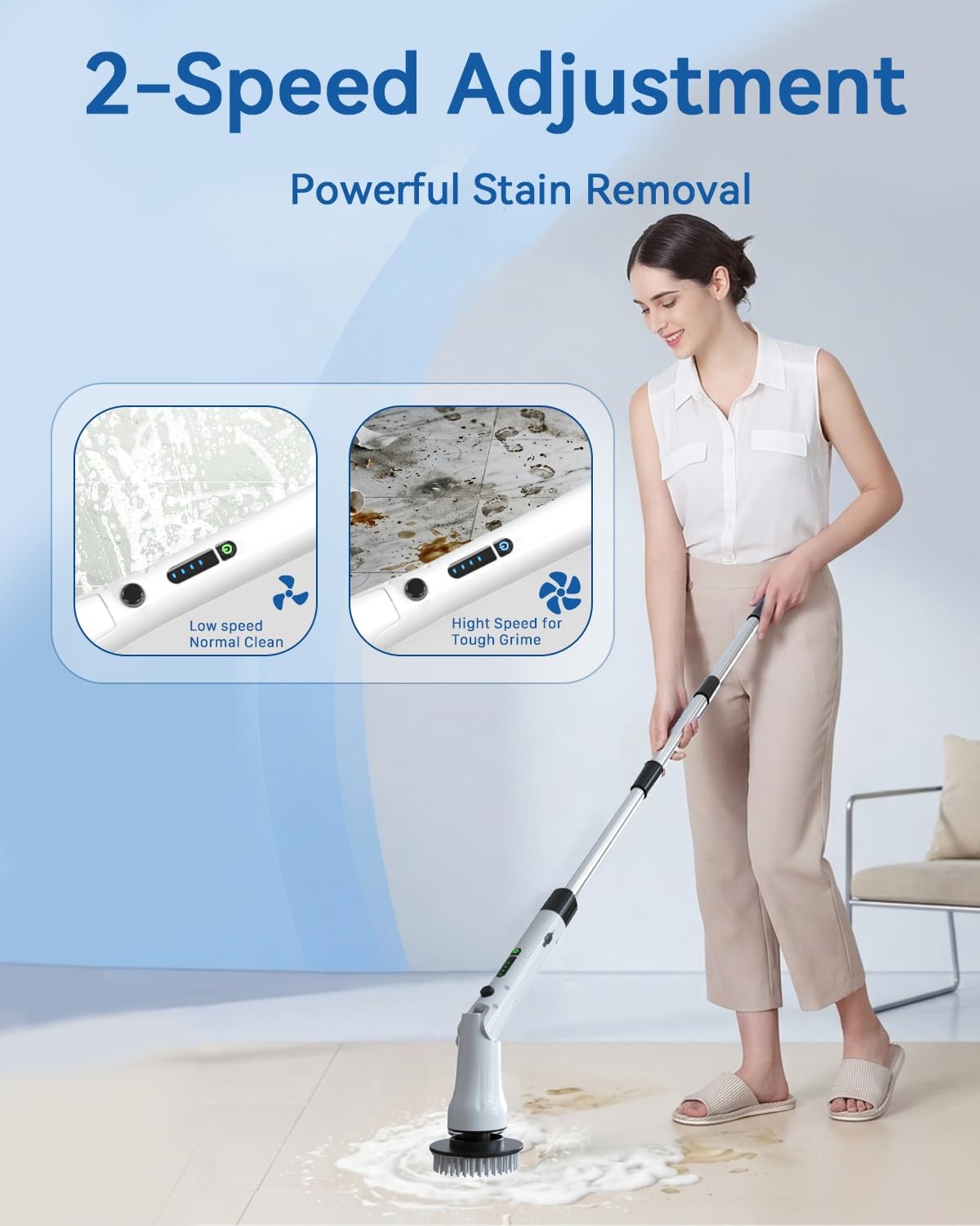 Electric Spin Scrubber, Bathroom Scrubber Electric with 7 Replaceable Brush H…