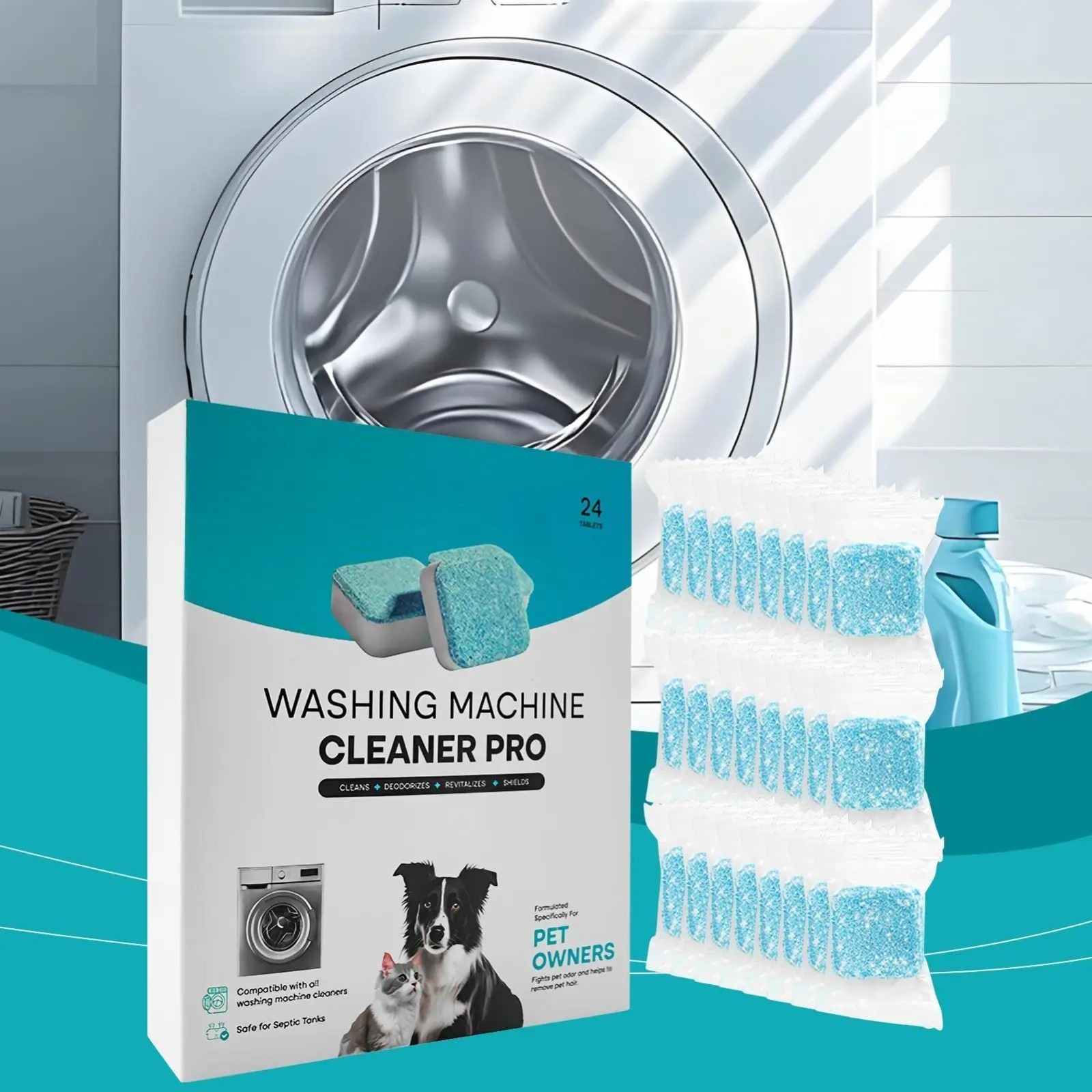 Uproot Clean Washing Machine Cleaner Tablets – 24 Pack