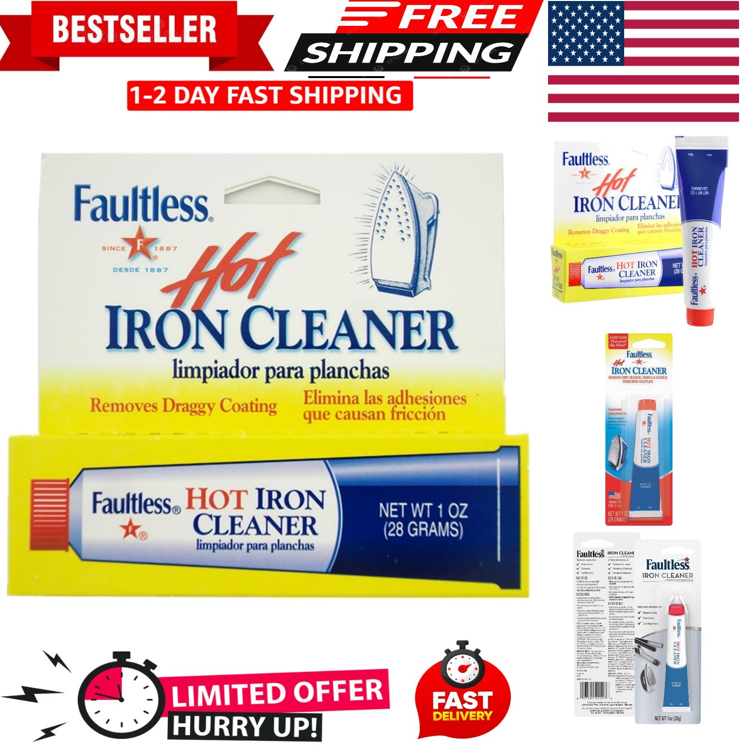Starch 40110 Hot Iron Cleaner – Non-Toxic 1oz Solution for Effortless Cleaning
