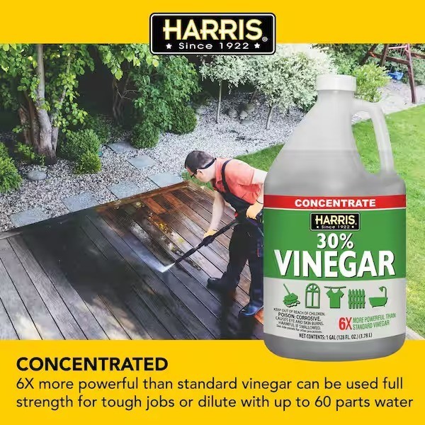 Harris 128 fl. oz. 30% Vinegar All Purpose Cleaner Concentrate, 6x More Powerul