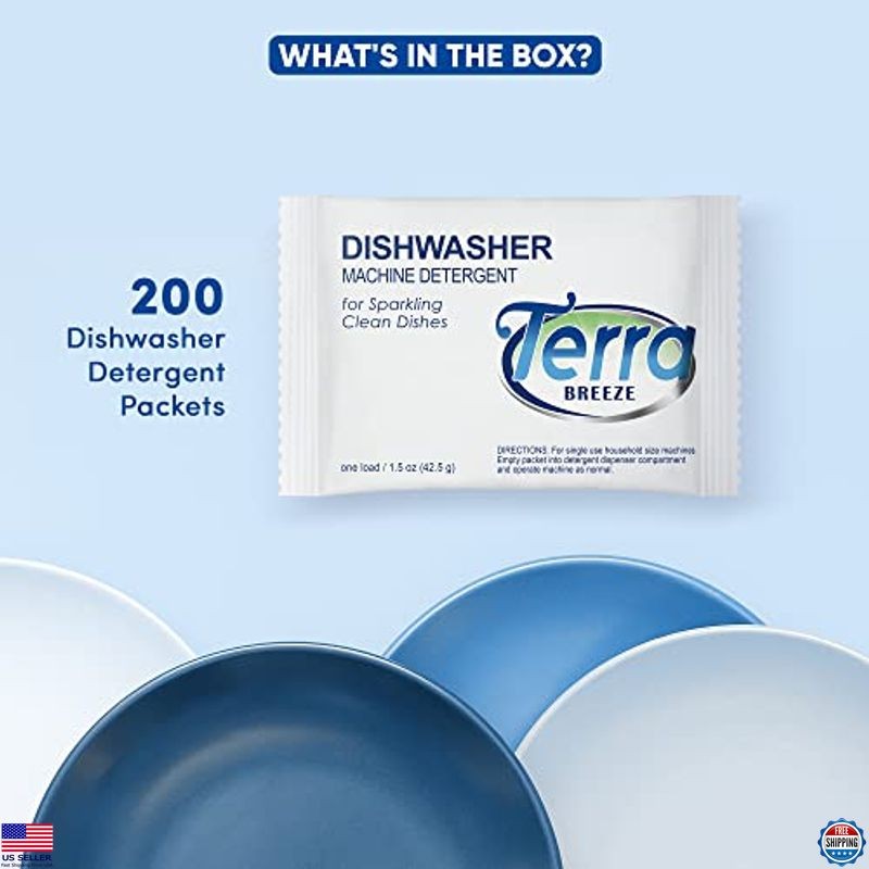 Automatic Dishwasher Detergent Powder 1.5 oz Packets – 200 Count