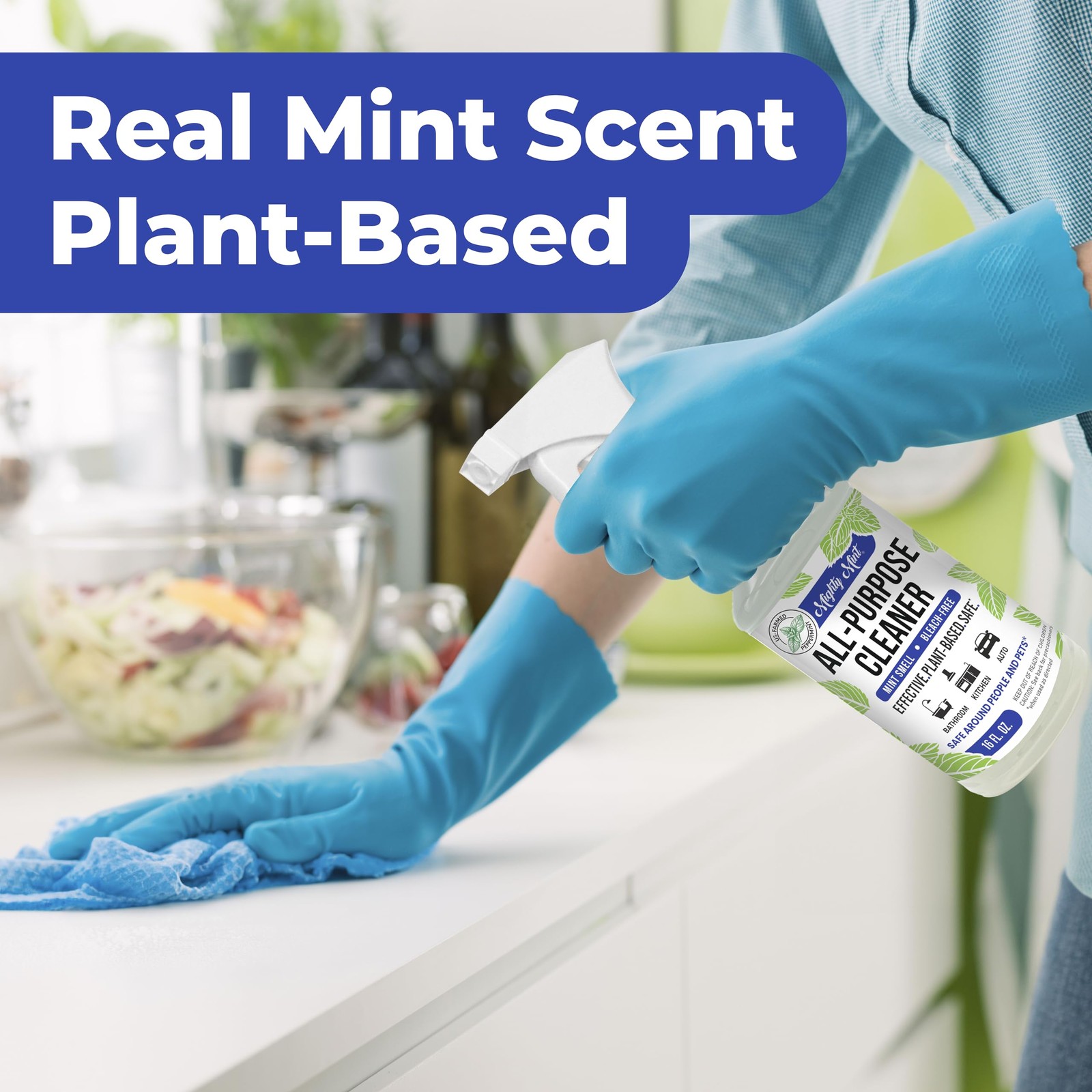 Mighty Mint All Purpose Cleaner Spray Plant Based Multi Surface Cleaning for