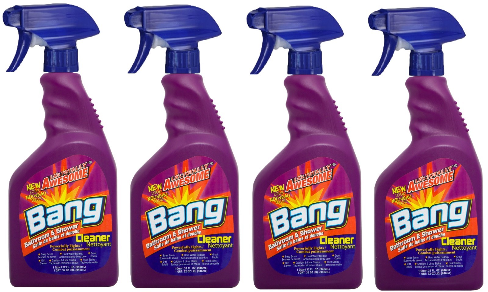 4 PACK- LA’s Totally Awesome Bang Bathroom and Shower Cleaner 32 Oz. (Each)