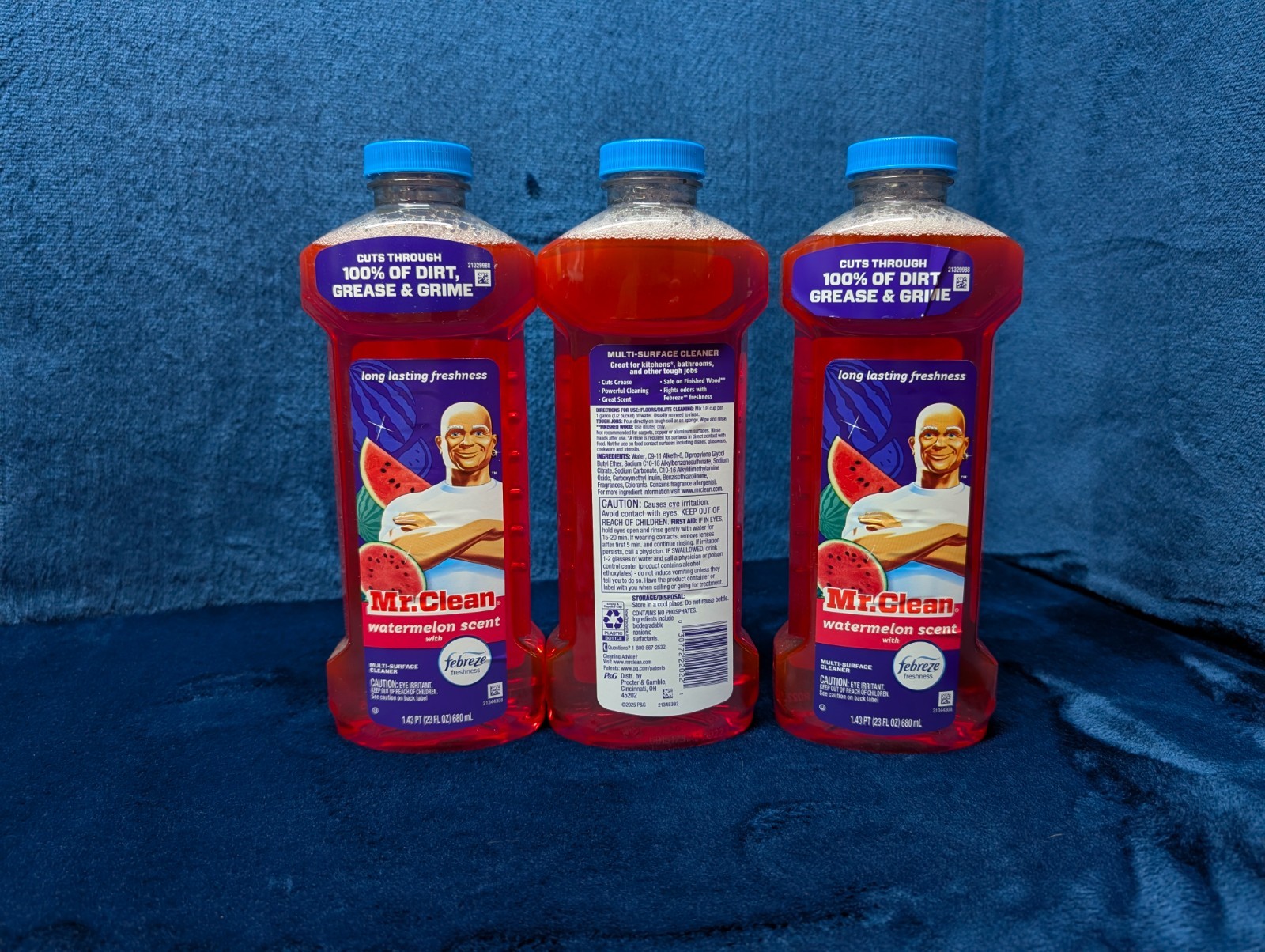 3 – 23oz Mr. Clean Multi Surface Cleaner Febreze Watermelon Household Scent