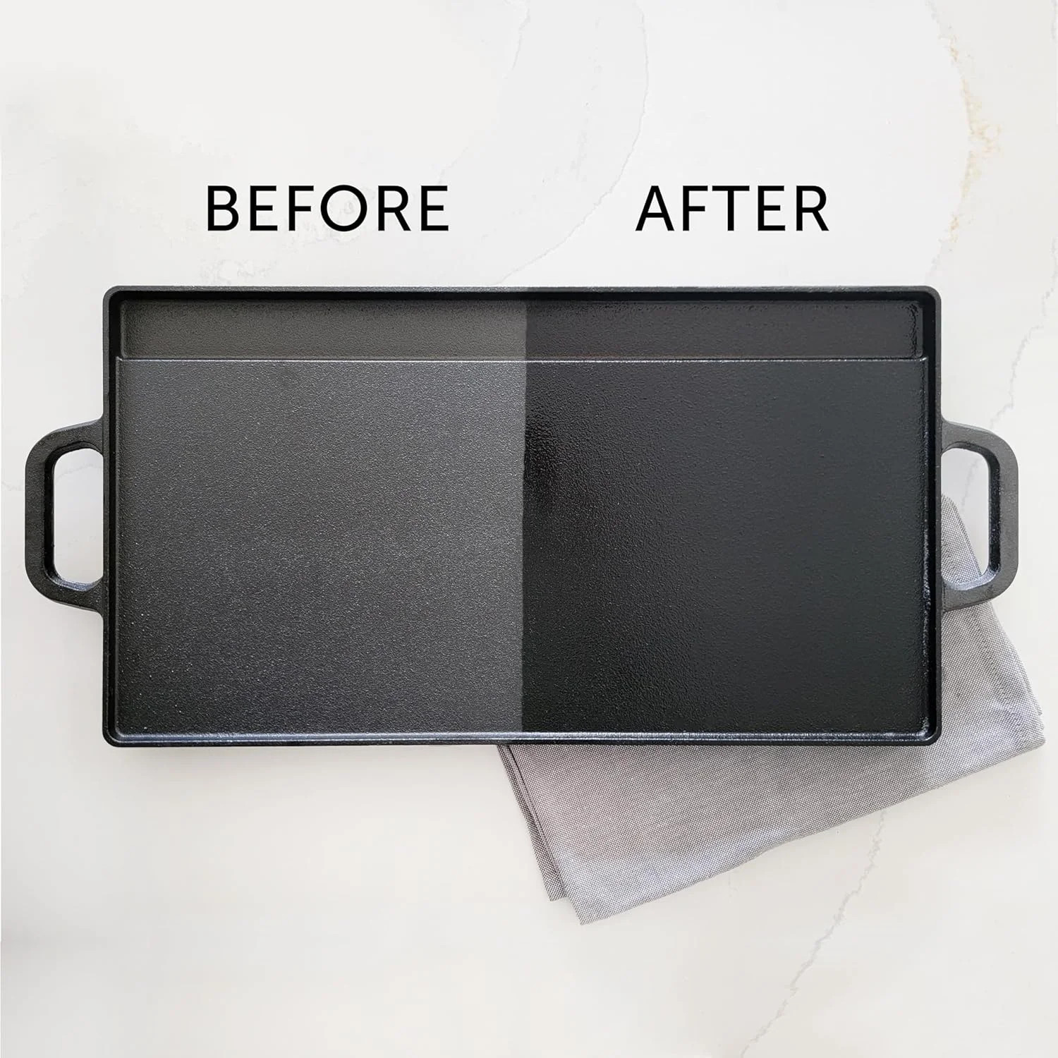 CARON & DOUCET – Cast Iron Cleaning & Conditioning Set: Seasoning Oil & Cleaning