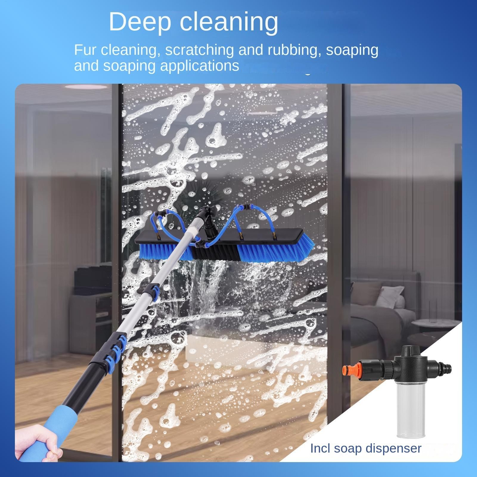 Uimoso Solar Panel Cleaning Kit with 16 ft Water Fed Pole and Brush
