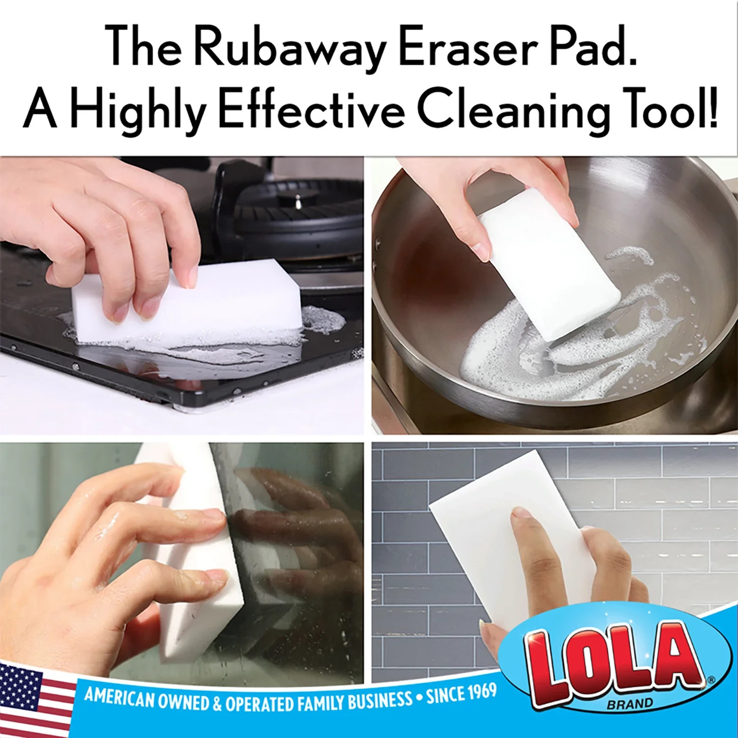 LOLA Mr. Clean Magic Eraser Comparable Rubaway Eraser Pads, Eco-Friendly – 2 CT