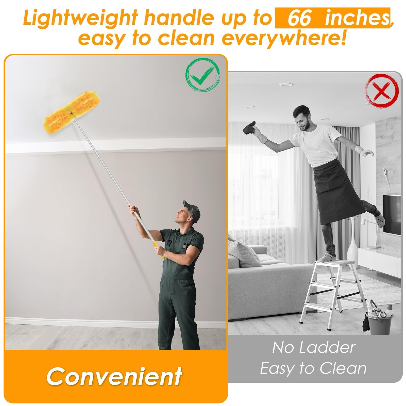 Dusters for Cleaning with 20 Refills for Flash Extendable Handle Heavy Duty