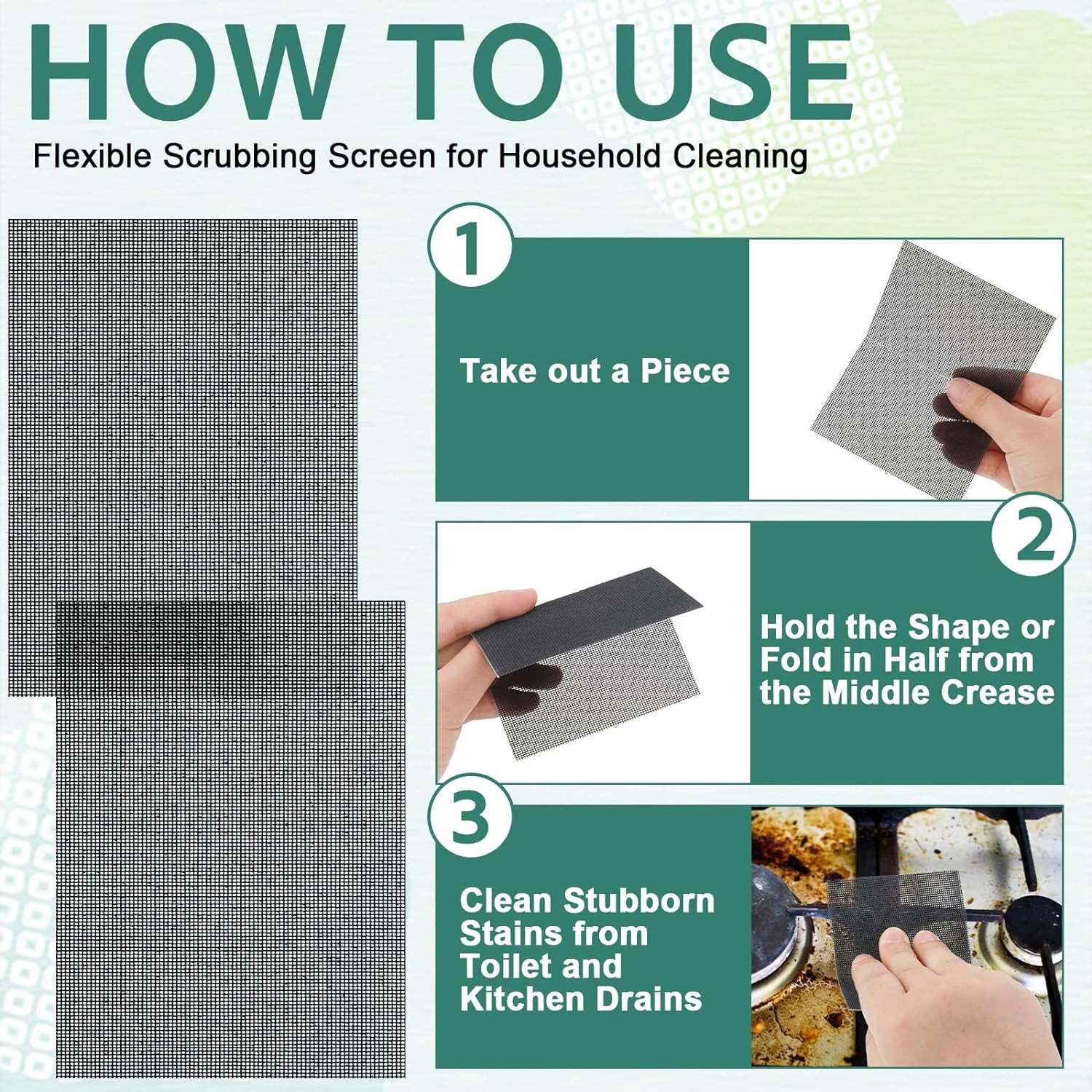 Skyley Flexible Scrubbing Screen Cleaning Mesh for Household 5.5 X 4 Inch Cleane