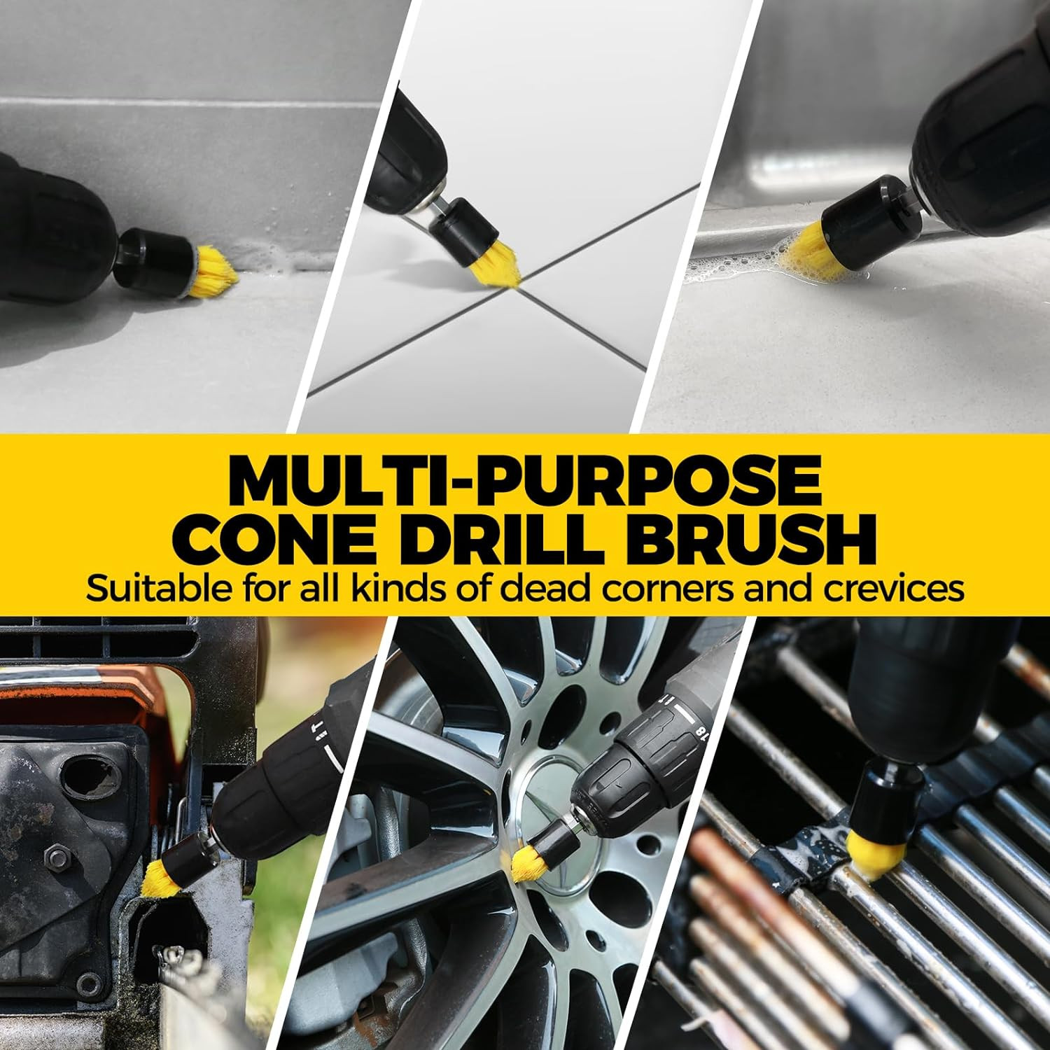 Holikme 6Pack Drill Brush Power Scrubber Cleaning Brush Extended Long Attachment