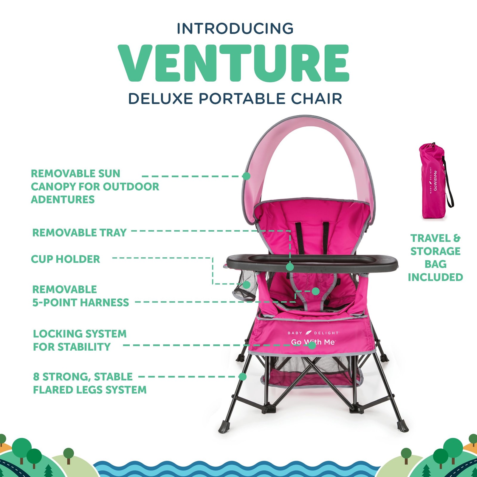 Baby Delight Go with Me Venture Portable Chair | Indoor and Outdoor | Sun Ca…