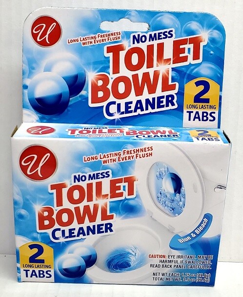 2 Tabs Automatic Toilet Bowl Cleaner BLUE BLEACH Deodorize Freshens Long Lasting