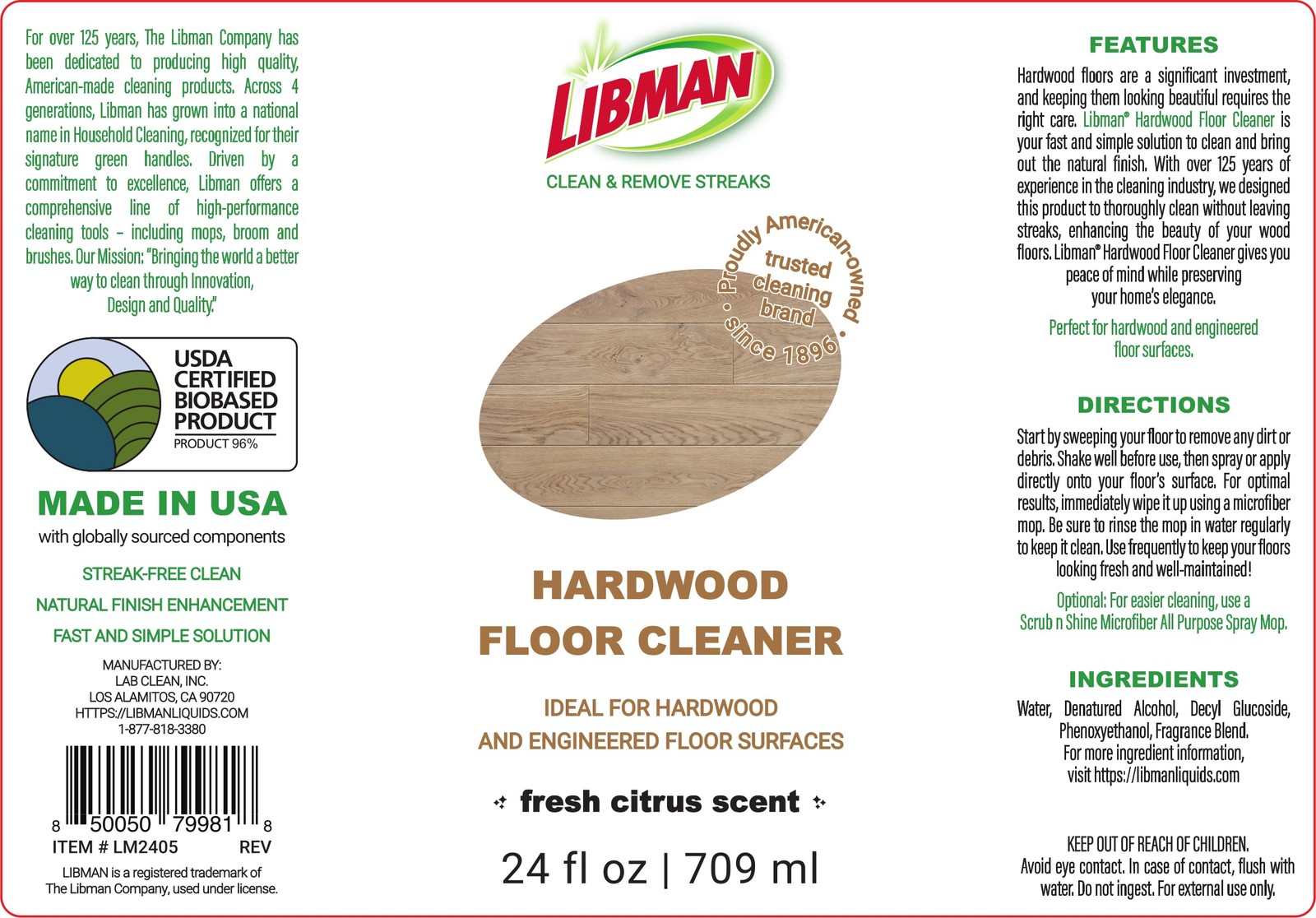 Libman Liquids Hardwood Floor Cleaner 24oz