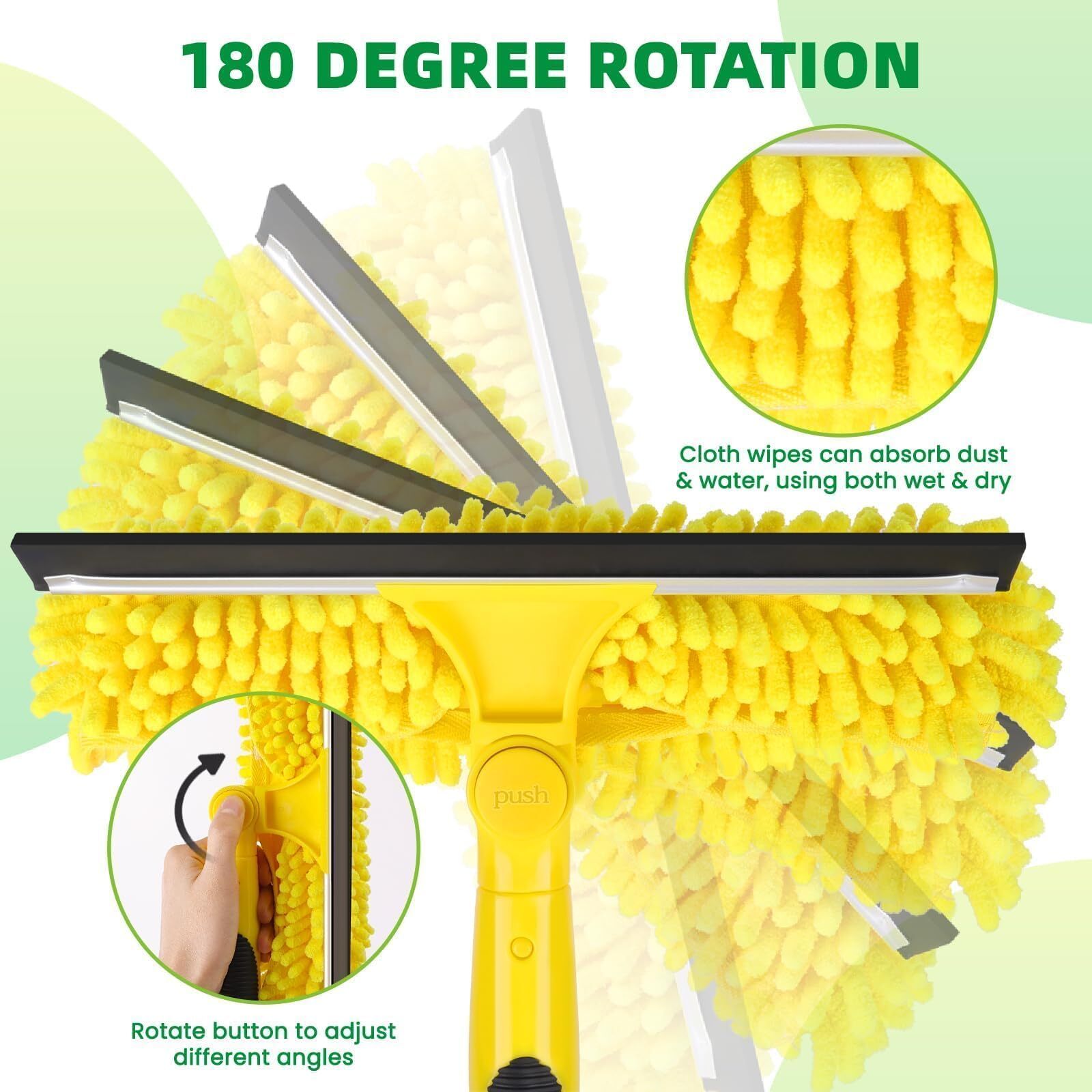 142Inch Telescopic Window Squeegee Cleaner Window Washing Equipment for Home Car