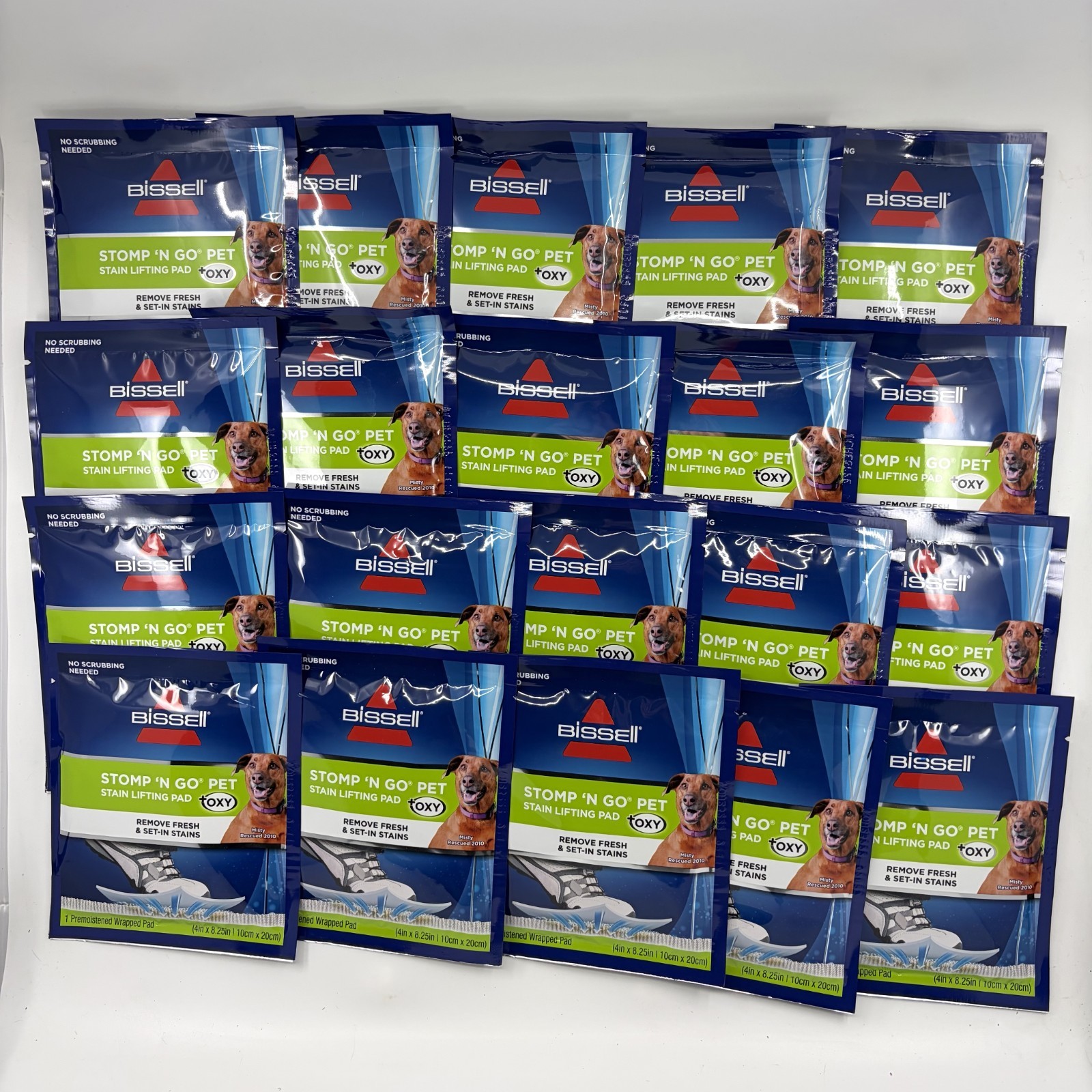Bissel Stomp ‘N Go Pet Lifting Pads + Oxy Stain Carpet Rug Cleaning, 20 Pack