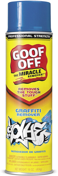 Goof Off FG673 Graffiti Remover, Opaque Viscous Liquid, 16 oz Aerosol Can Clear