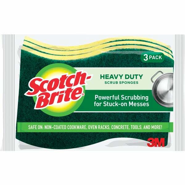 (8)-3M Scotch-Brite 4.5 In. x 2.7 In. Green Heavy Duty Scrub Heavy Duty Sponge