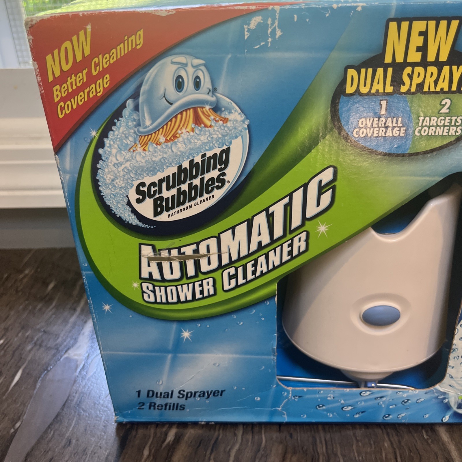 New automatic shower cleaner. Scrubbing bubbles w/ dual sprayer & 2 refills