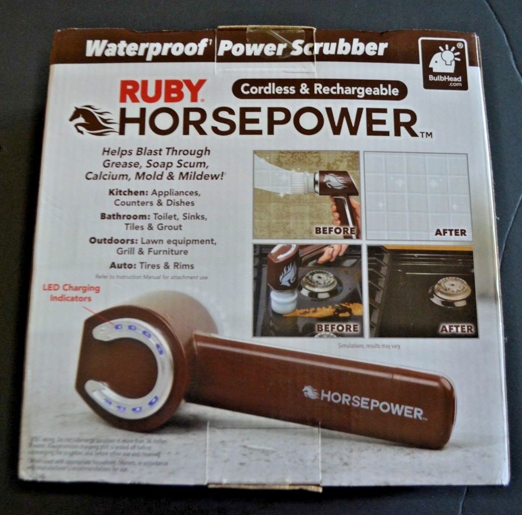Ruby Horsepower Rechargeable Rotating Scrubber Waterproof Power Scrubber, Spins