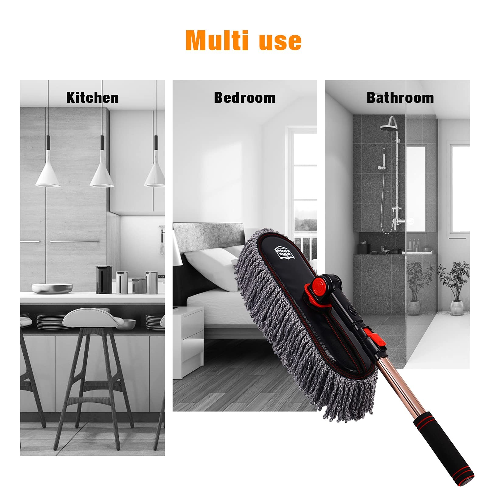 Auto Duster Extendable Handle, Car Duster Set, Scratch Large and Small Brushe…