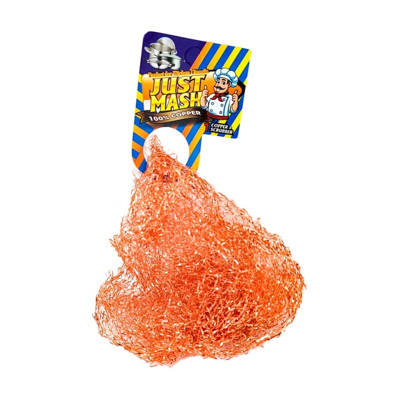 6-Pack Just Mash Copper Scrubbers Scrubbing Pads, For Pots Pans Stoves & More