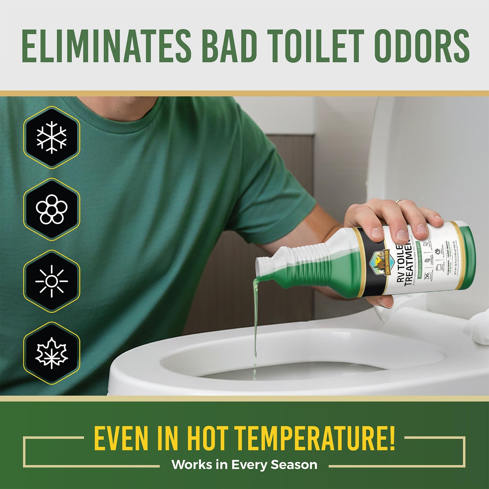 Cabin Obsession RV Toilet Treatment (32 oz) – 2x Ultra Concentrated Liquid RV…